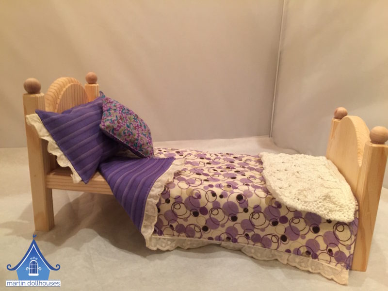 DIY Barbie Bedding purple reversible stripes and flowers