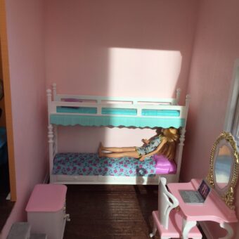 Wooden Barbie Country Dollhouse Kids Bedroom